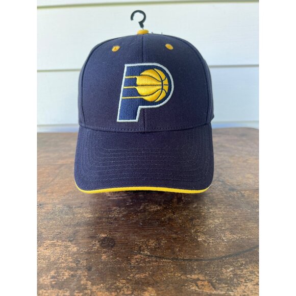 Indiana Pacers Fan Favorite Adjustable Snapback Hat Navy/Yellow W3 - Picture 1 of 7